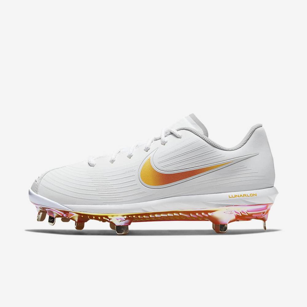 Crampon Baseball Nike Lunar Hyperdiamond 3 Pro Blanche 8592-106 White/Laser Orange/Metallic Silver/Magma Orange Femme | ZDW-74694533